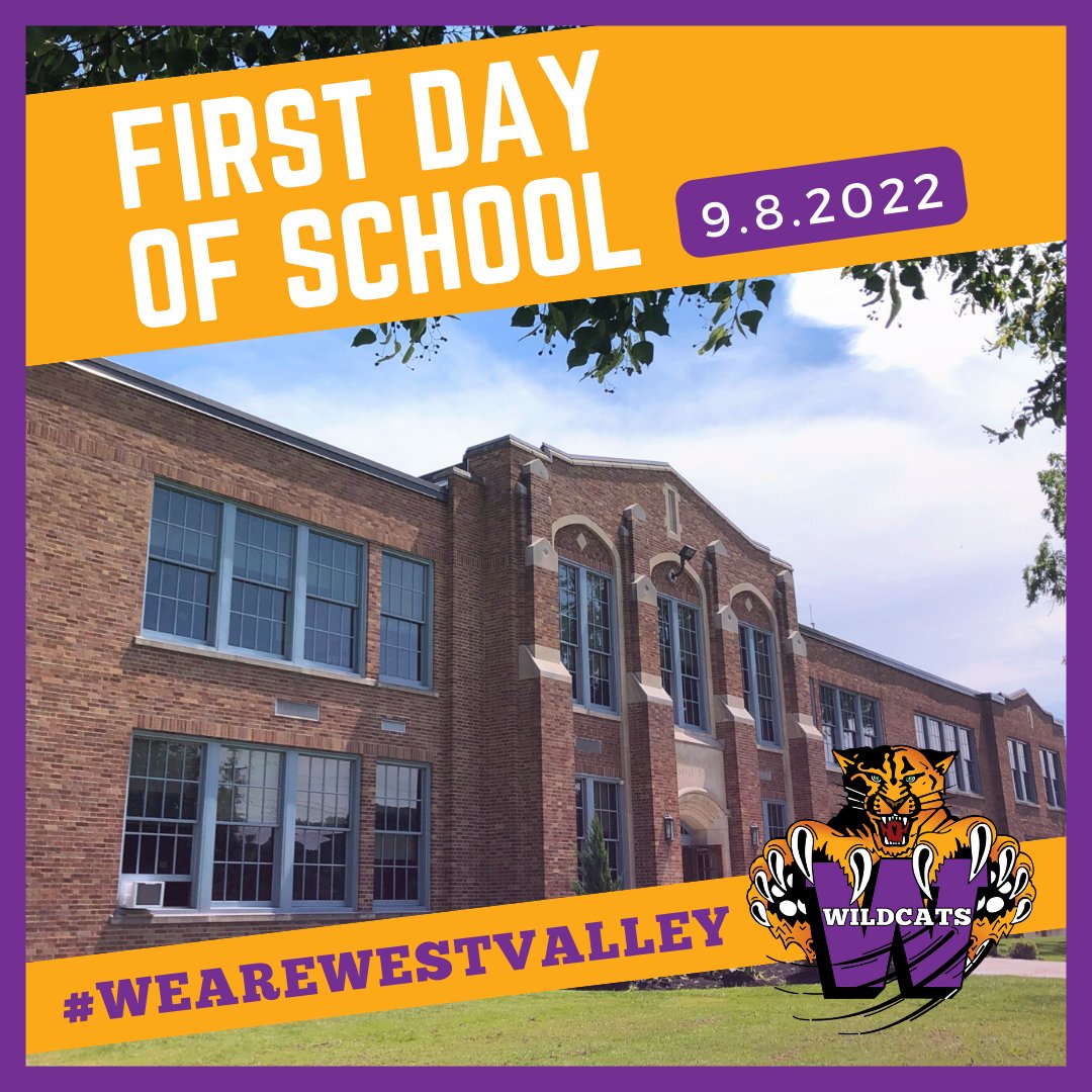 The first day of school for grades K-12 is only a week away! We can't wait to welcome our new and returning students back to WVCS! #WeAreWestValley