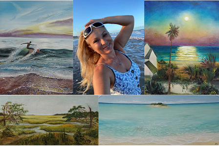 #WelcomeWednesday Please welcome Elena Tchistiakova! Elena received her art degree in Russia, but after moving to NY she decided to pursue a career in the fashion industry. Today she lives on the Space Coast where her use of color adds warmth to the land &amp; seascapes she creates.