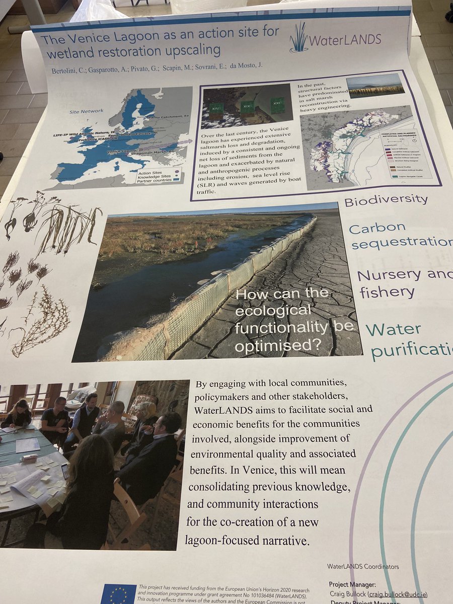 CamiBe90's tweet photo. And to get a comprehensive view of the #venicelagoon come find me also on Wednesday poster session where @WaterLANDS_EU and #venice #actionsite will be introduced @ECSAssociation #ECSA59 #greendeal #wetlands #restoration #posterpreview https://t.co/YkZMqzDevo