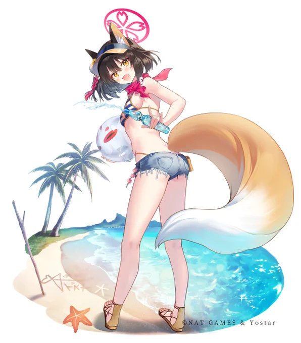 「最高の夏でしたね主殿!」#イズナ #ブルアカ 