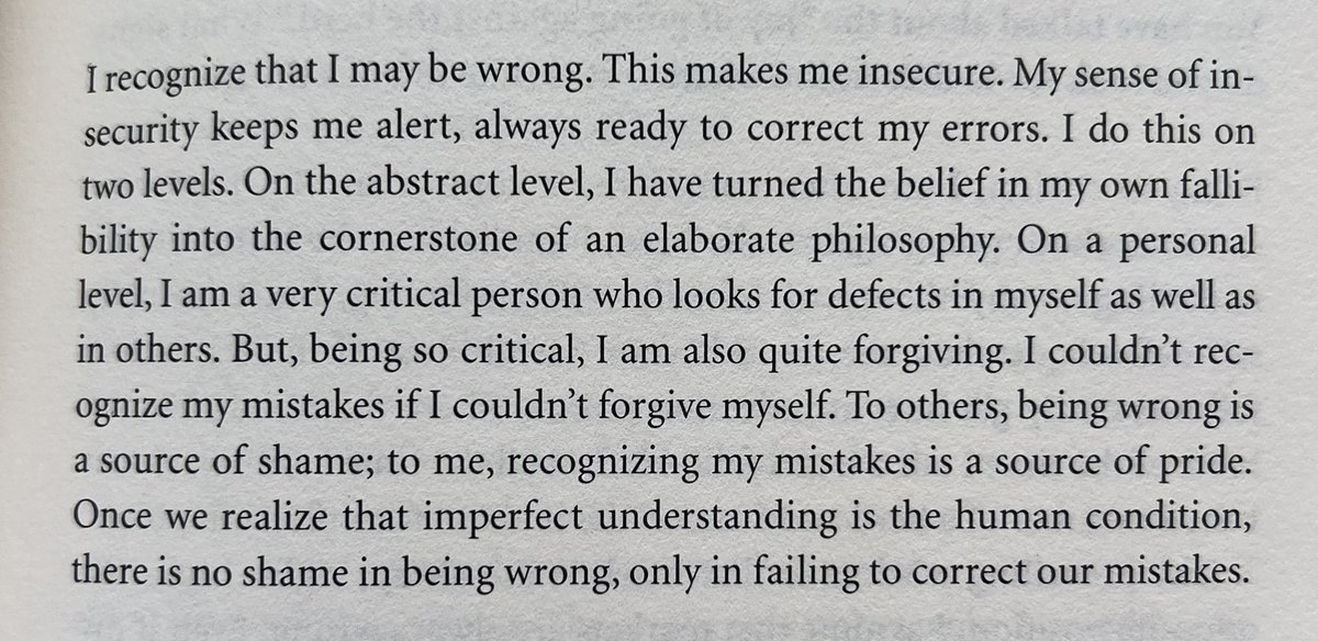 I am enjoying re-reading, after many years, Soros on Soros