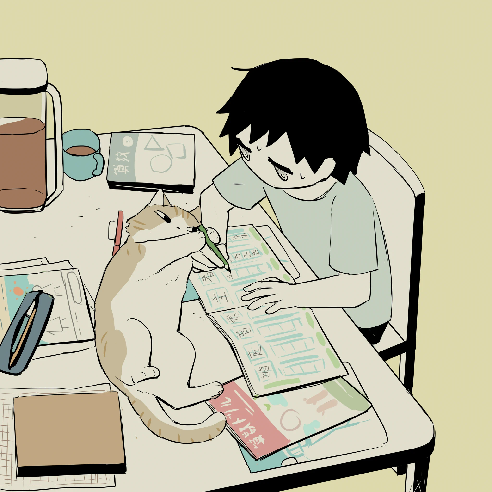 かまって～♪にゃつやすみの宿題？そんにゃの、私にゃ関係にゃい！