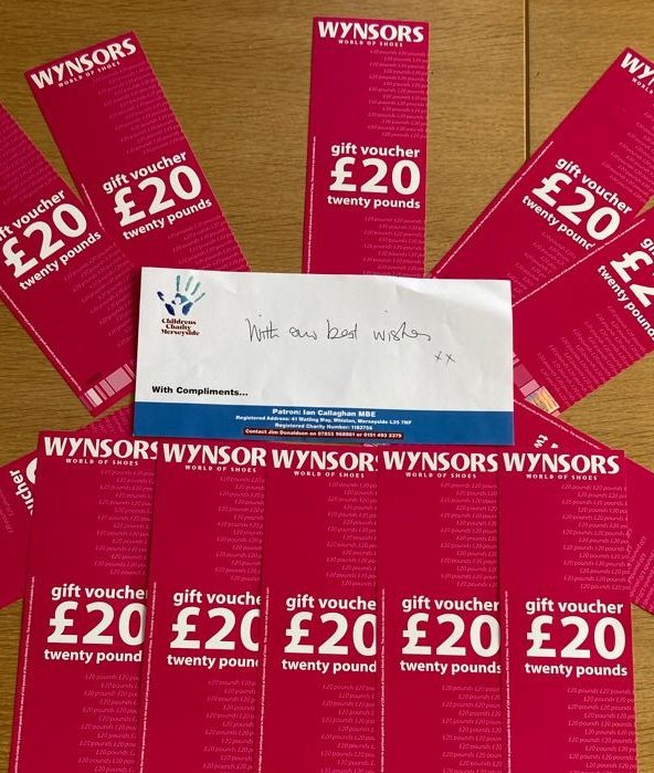 Our friends children will be returning to school with new shoes thanks to @CCmerseyside generous donation and @Wynsors_Shoes support