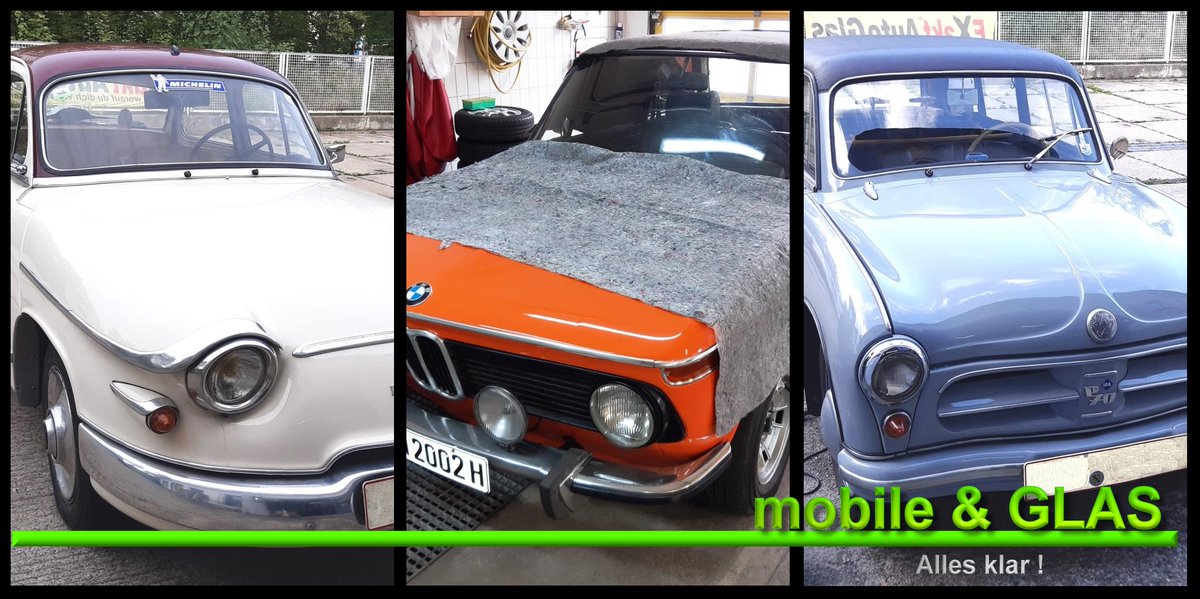 Der #Panhard, der #BMW2002 und der #P70, erhielten bei mir die #Glaskratzerentfernung an den Frontscheiben.