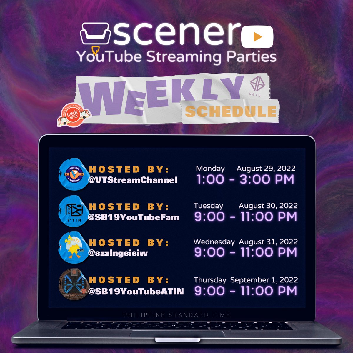 SB19 VOTINGTEAM STREAM CHANNEL (@vtstreamchannel) on Twitter photo We're getting halfway through the week but we will not chill streaming!
If you're available from 9-11pm tonight, just hop in at scener.com/sizzlingsisiw/… and join us for another YT Streaming Party via <a href="/scener/">Scener</a> hosted by <a href="/szzlngsisiw/">House of Sizzling Sisiw ♨ 🎭</a>!🔥
SB19 WYAT Concept Photo
<a href="/SB19Official/">SB19 Official</a> #SB19 We're getting halfway through the week but we will not chill streaming!
If you're available from 9-11pm tonight, just hop in at scener.com/sizzlingsisiw/… and join us for another YT Streaming Party via <a href="/scener/">Scener</a> hosted by <a href="/szzlngsisiw/">House of Sizzling Sisiw ♨ 🎭</a>!🔥
SB19 WYAT Concept Photo
<a href="/SB19Official/">SB19 Official</a> #SB19