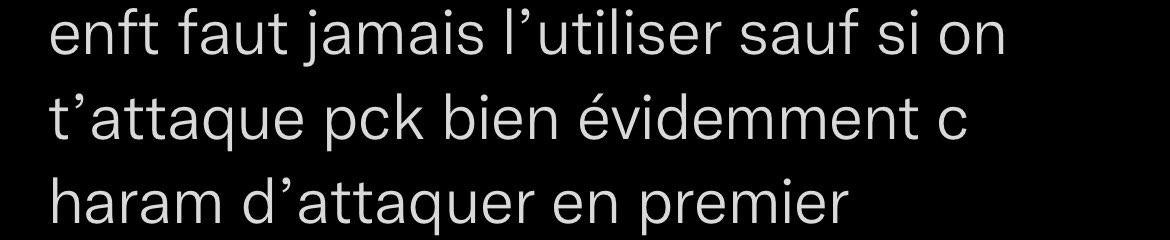 aisha_aisha161's tweet photo. @bkr6z @antifak69640941 sauf si on t’attaque en premier https://t.co/zOiVEdEZj4