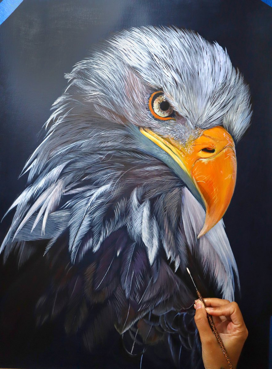 Happy to finally share the progress on my Bald Eagle 🦅🥰 

I will finish it soon, but its already available to PRE-ORDER now, so dont hesistate to contact me if interested, either for the original or as fine art print ! ☺️

#baldeagle #baldeagleart