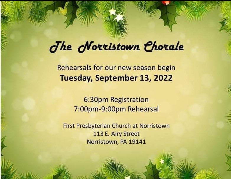 NTNChorale's tweet photo. Rehearsals for our new season begin on Tuesday, September 13th. New and returning singers may register to sing online at: https://t.co/fQ26WVJUM9 
We hope you'll join us!

#choirlife #Norristown #christmas2022 #makeitmontco #music #musician #singer #community #concert https://t.co/T0iQzcyygu