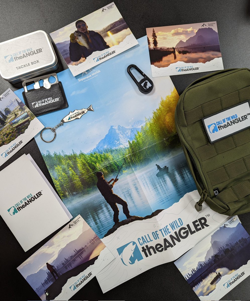 All of the <a href="/COTWTheAngler/">COTWTheAngler</a> dev team got a lovely care package of awesome #TheAngler swag.

Everyone excited for launch today?