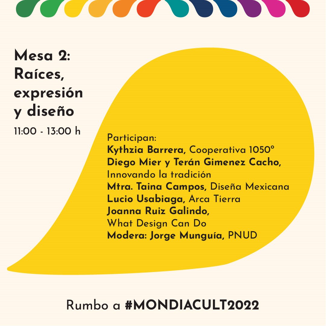 PNUD_Mexico's tweet photo. Rumbo a #Mondiacult2022
Sigue la transmisión del Foro Internacional sobre Economía Cultural y Creativa Yucatán 2022, organizado por @SedecultaYuc, donde participarán
@jmunguiam y @LopezVillamar de nuestro #LabPNUDMX
📅 1 y 2 de septiembre
Programa: https://t.co/wm2UxQudHa https://t.co/CP94wjQlzi