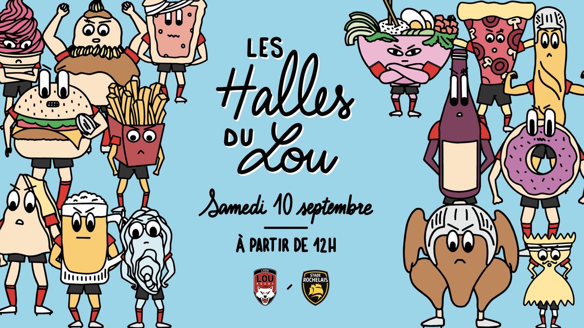 𝐕𝐞𝐧𝐞𝐳 𝐝𝐞́𝐟𝐢𝐞𝐫 𝐥𝐞 𝐗𝐕 𝐝𝐞𝐬 𝐇𝐚𝐥𝐥𝐞𝐬 𝐚̀ 𝐭𝐚𝐛𝐥𝐞 ! 🍽 
A l'occasion de LOU - La Rochelle, les Halles du LOU font leur retour au Matmut Stadium de Gerland. 𝐔𝐧 𝐦𝐚𝐭𝐜𝐡 𝐝𝐚𝐧𝐬 𝐥𝐞 𝐦𝐚𝐭𝐜𝐡, 𝐬𝐨𝐲𝐞𝐳 𝐩𝐫𝐞̂𝐭𝐬 ! 😋
▶️ lourugby.fr/les-halles-du-…