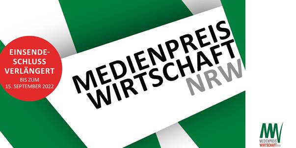 ⚡️Wir gehen in die Verlängerung: Einreichungen noch bis zum 15. September möglich. Unser mit Preisgeldern in Höhe von insg. mehr als 25.000 Euro dotierter #Journalistenpreis würdigt herausragende journal. Arbeiten mit NRW-Bezug. Mehr: Medienpreis.nrw
