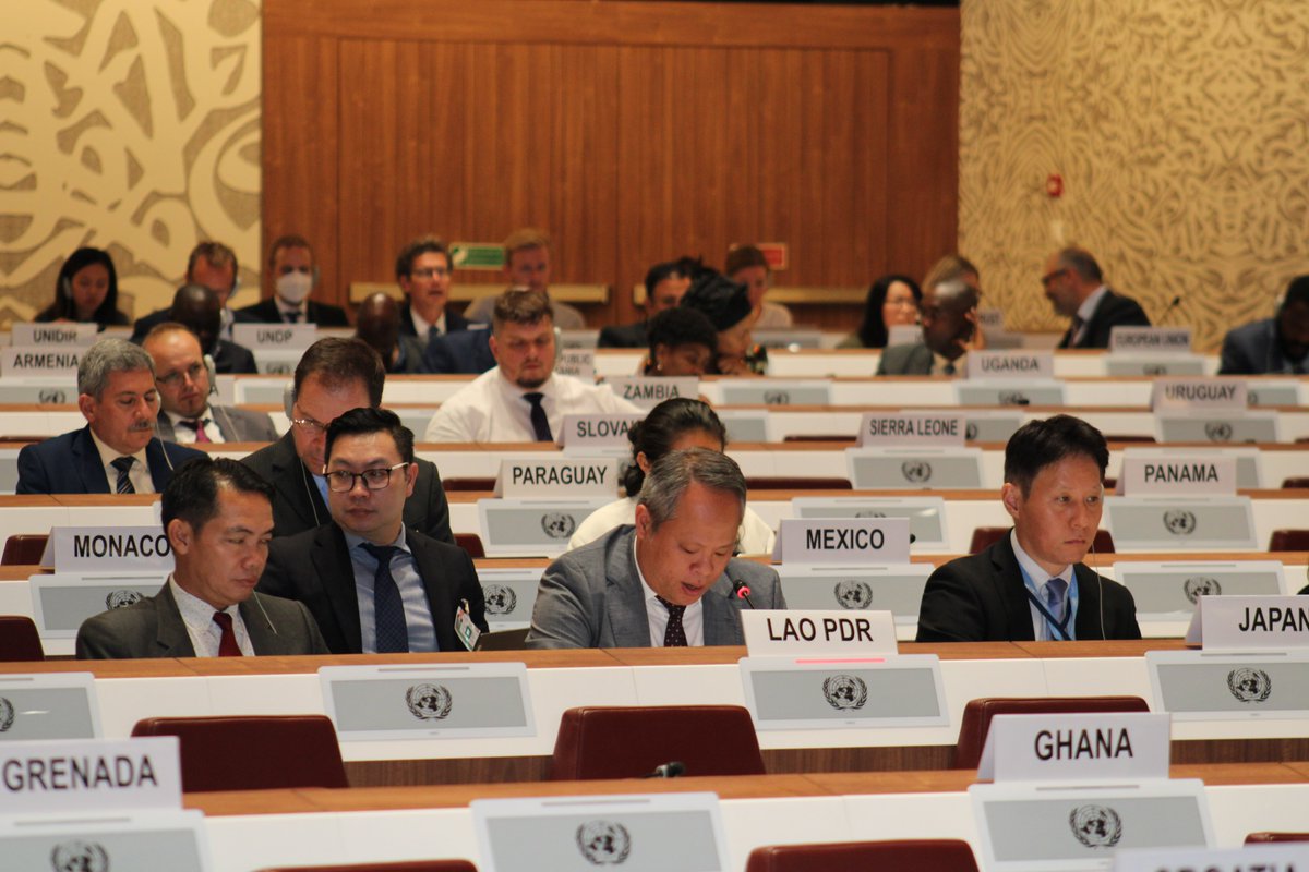 ISUCCM's tweet photo. #LaoPDR thanks its international donors and partners that have contributed to its #CCM implementation and to its social and economic development as a whole. Laos reminds that #intlcoop needs to take into the local context and needs. @LaosAtUN https://t.co/7uqai7mkg9