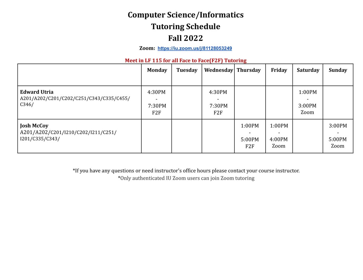 Struggling to stay on track this semester? Look no further, because the FREE Fall 2022 Science Tutoring Schedules are here. Meet at YOUR convenience and get help with biology, chemistry, math, physics, physiology, geosciences, health information management, and computer science!