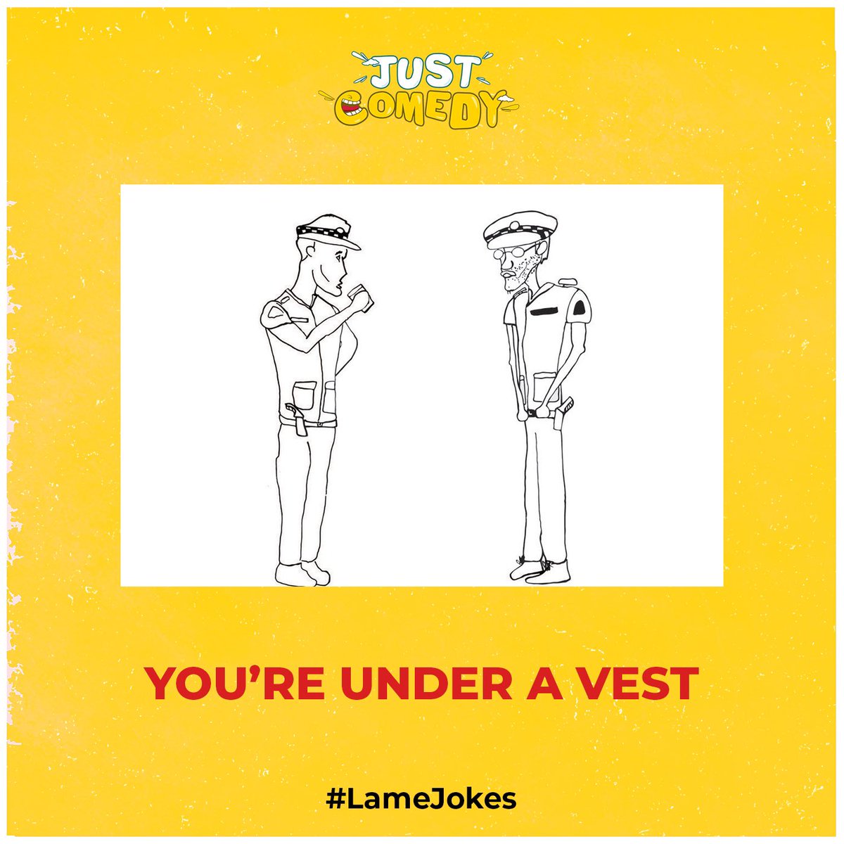 justcomedyfest's tweet photo. Never mess with the Police 👮‍♂️ 
.
.
.
#lamejokes #lame #funnymemes #funnyjokes #jokes #justcomedy #comedy #laugh #lol #fun #pjs #lamé #jokes #funnyjokes #policeofficer #policeman #police https://t.co/f5vB1UcWmv