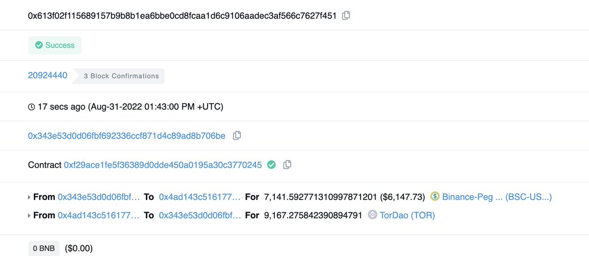 Tor_DAO_'s tweet photo. 🔥🔥We have completed the repurchasing and destruction of the #Tor for today. 

✅The total repurchasing value is 7200 USDT. 
✅The destroying amount is 9167 #Tor. https://t.co/0XunFncvOF