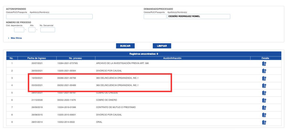 yali_loaiza's tweet photo. Romel Enrique Cedeño tiene procesos por delincuencia organizada, según se muestra en el sistema informático de trámite judicial (Satje) del Consejo de la Judicatura. Ambas investigaciones se abrieron en marzo de 2021 con relación a la construcción de narcopistas en Manabí. https://t.co/M9UDBRqk66