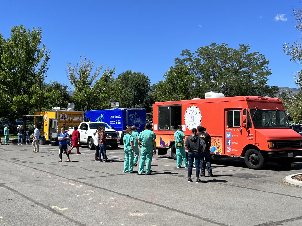 CRiverLabs's tweet photo. Our site in Reno, Nevada recently celebrated Charles River's 75th anniversary with a summer food truck frenzy! The event was hosted by the Reno Employee Appreciation Team (E.A.T.), which also included free to ice cream and cupcakes. #LIFEatCRL #CRL75 https://t.co/7qiC3Qs4Ft