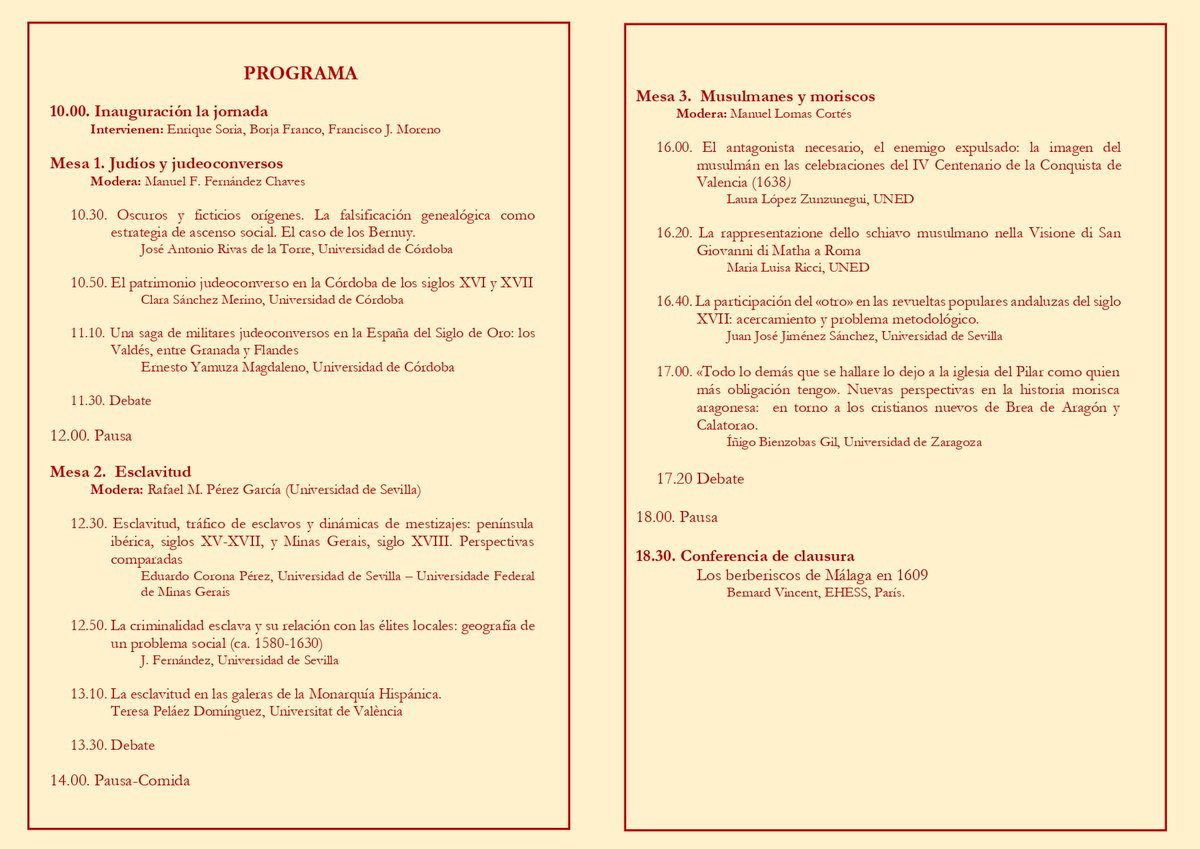 Empezando el curso con ganas.El 13 de septiembre organizamos el congreso 'Nuevas líneas de investigación en conversos, moriscos y esclavos' en la @Univcordoba donde las nuevas generaciones investigadoras nos hablarán de sus proyectos. @ProyectoIMPI @artypens_uned