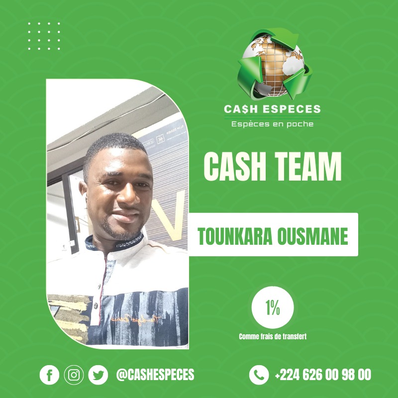 CashEspeces's tweet photo. Cash Team again !!
Tous ensemble, célébrons notre partenaire 🥳 monsieur Tounkara Ousmane.
Retrouvez son point de transfert à Kaloum, Centre Mouna groupe ou le joindre au 626 03 63 03.
La Cash Team, vous pouvez compter sur elle partout et toujours.
#CashTeam #Kibaro #Guinée https://t.co/FER2o8105C