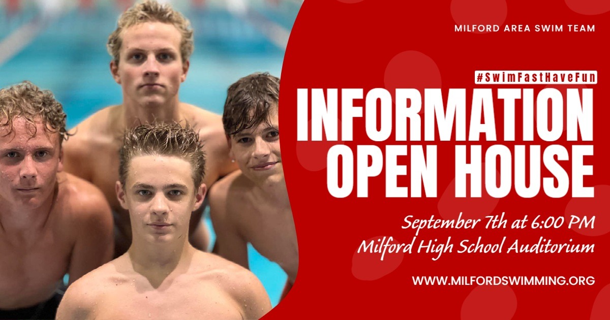 Interested in learning more about MAST?  Come to our open house on Sept. 7th at 6PM in the Milford High School Auditorium.  Coaches will talk about our program, training groups, and answer any questions you might have about the team.  Hope to see you there!