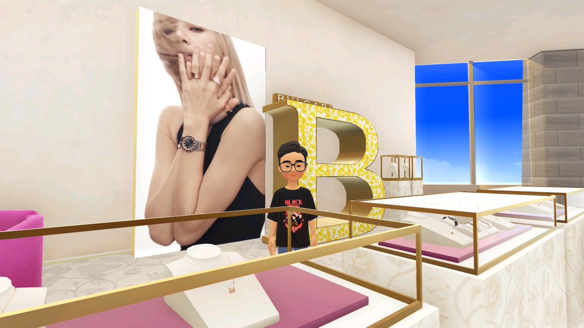 joeyalarilla's tweet photo. Couldn’t find @BLACKPINK #LISA’s avatar yet in @zepeto_official’s @Bulgariofficial World on Jeju Island, which opened today. So took selfies first in front of her #BULGARI video ad and had a cup of coffee at the café 😃

#ZEPETO #metaverse https://t.co/5tcBekx5zo