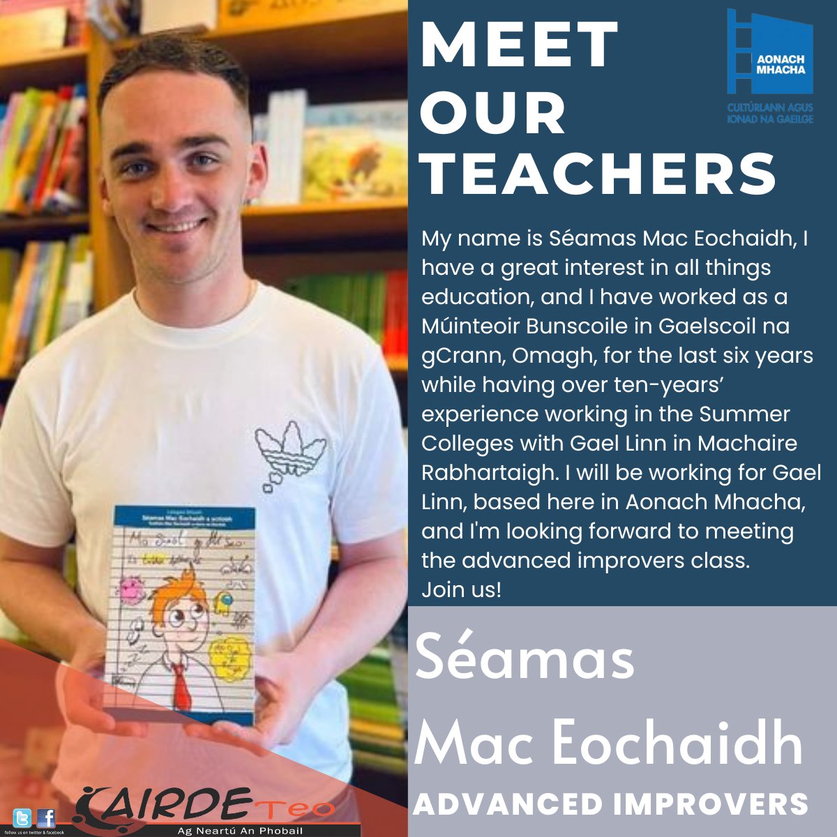 Next up, Séamas Mac Eochaidh  who will be taking our Advanced Improvers Class. 

Register here now - 
cairdeteo.com/events/autumn-…