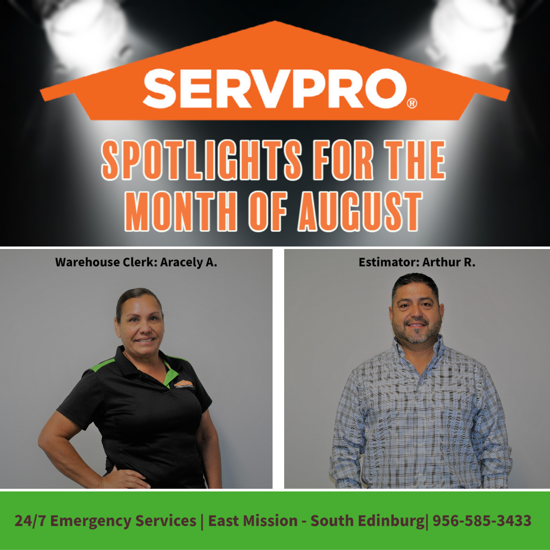 OfEdinburg's tweet photo. Join us as we congratulate Arthur and Aracely for showing outstanding workmanship! Reyna may we continue to celebrate more birthdays by your side as your SERVPRO Family! 
https://t.co/89l7yjx7kZ https://t.co/SUr0HzAEO0