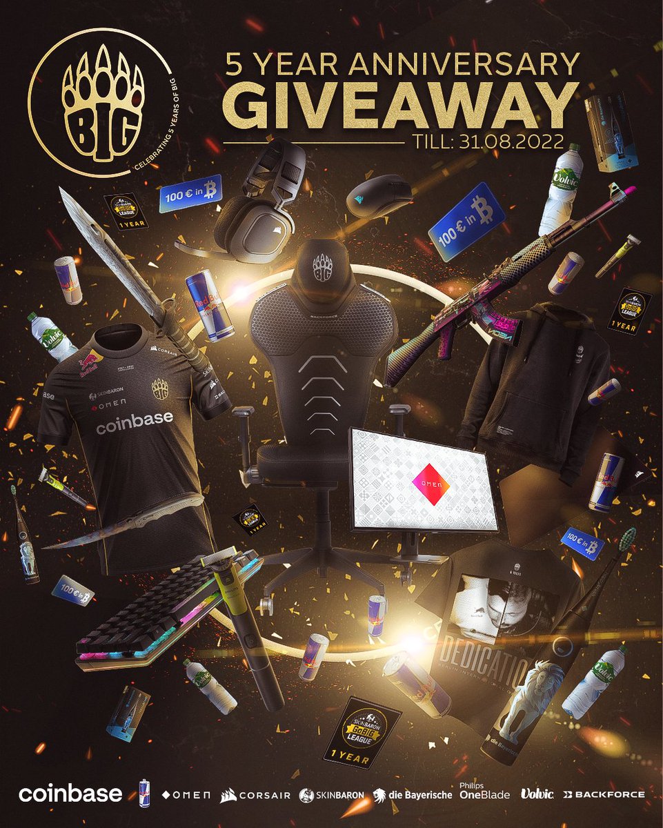 BIGCLANgg's tweet photo. Final few hours of the #5YearsOfBIG Mega Giveaway! Don't miss out on your chance to win some amazing prizes. 🔥

👉 https://t.co/UqAFO9r5pY https://t.co/AC00d1nbG7
