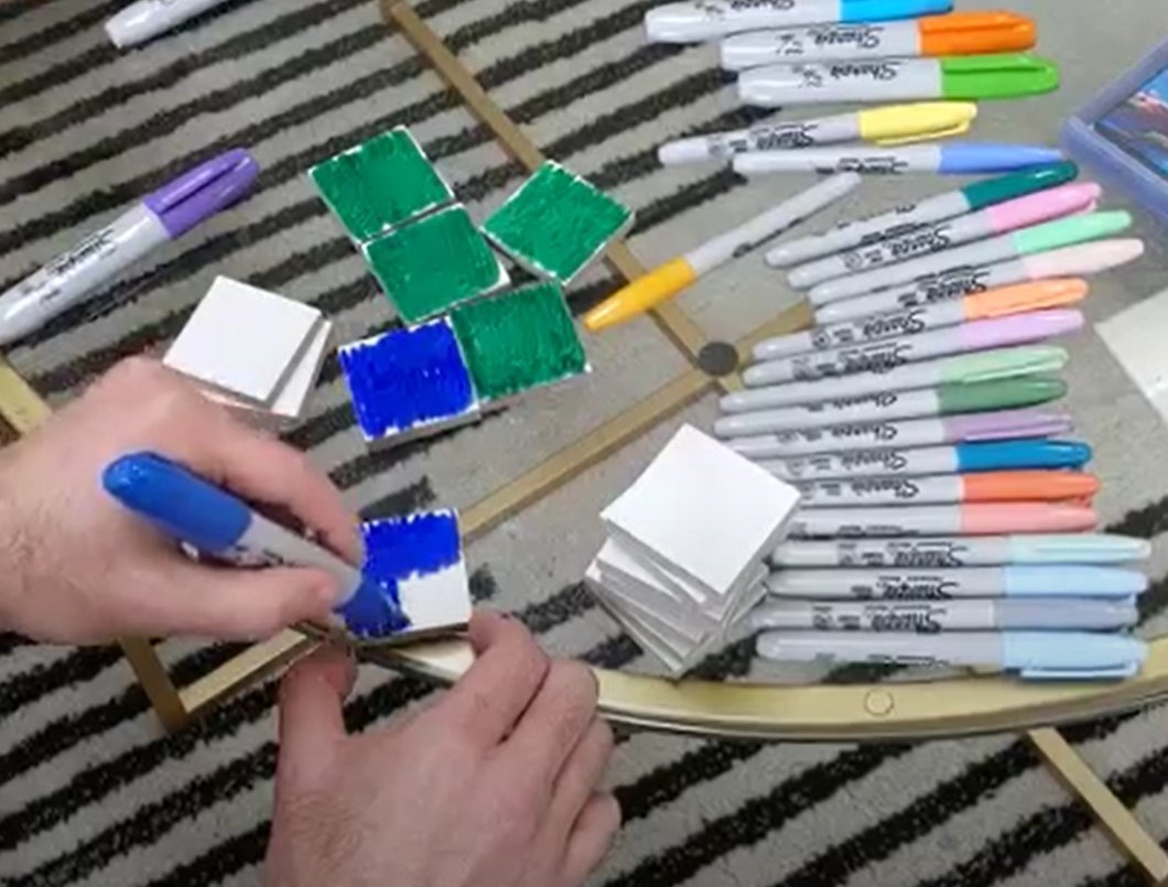 playverses's tweet photo. Since Verses is played on a grid, we brought tiles… Lots of ‘em. And yes we spent over an hour coloring them all by hand.
#playverses #gamejamretreat https://t.co/aW264JRNWB