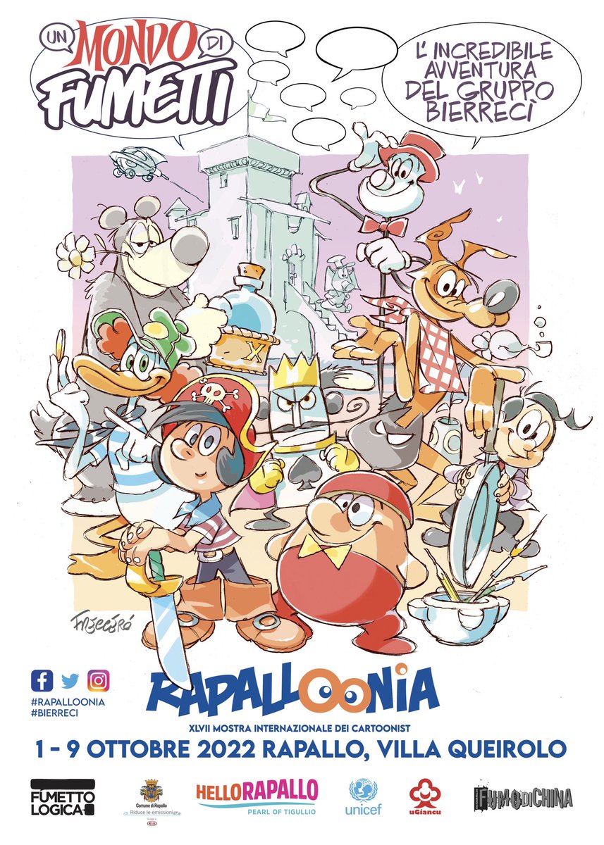 Mostra Internazionale Dei Cartoonists di Rapallo! 1-9 Ottobre 2022. Non mancate.