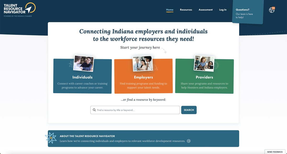 We're offering a free webinar for our Talent Resource Navigator! Register for tomorrow's event to learn more about the ins and outs of the Navigator, and how it can help Hoosier organizations find solutions to their workforce needs. 
bit.ly/3PWaduj