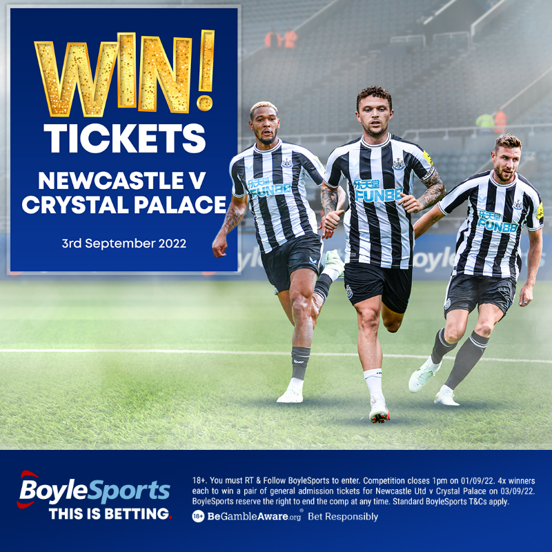 BoyleSports's tweet photo. ⚽ Alexander Isak is set to make his St James' Park debut this weekend after being granted his work permit.

🎟 We're giving away FOUR pairs of tickets for #NUFC vs Crystal Palace.

To enter:
🔁 Retweet this post
✅ Follow @BoyleSports

T&amp;Cs apply.