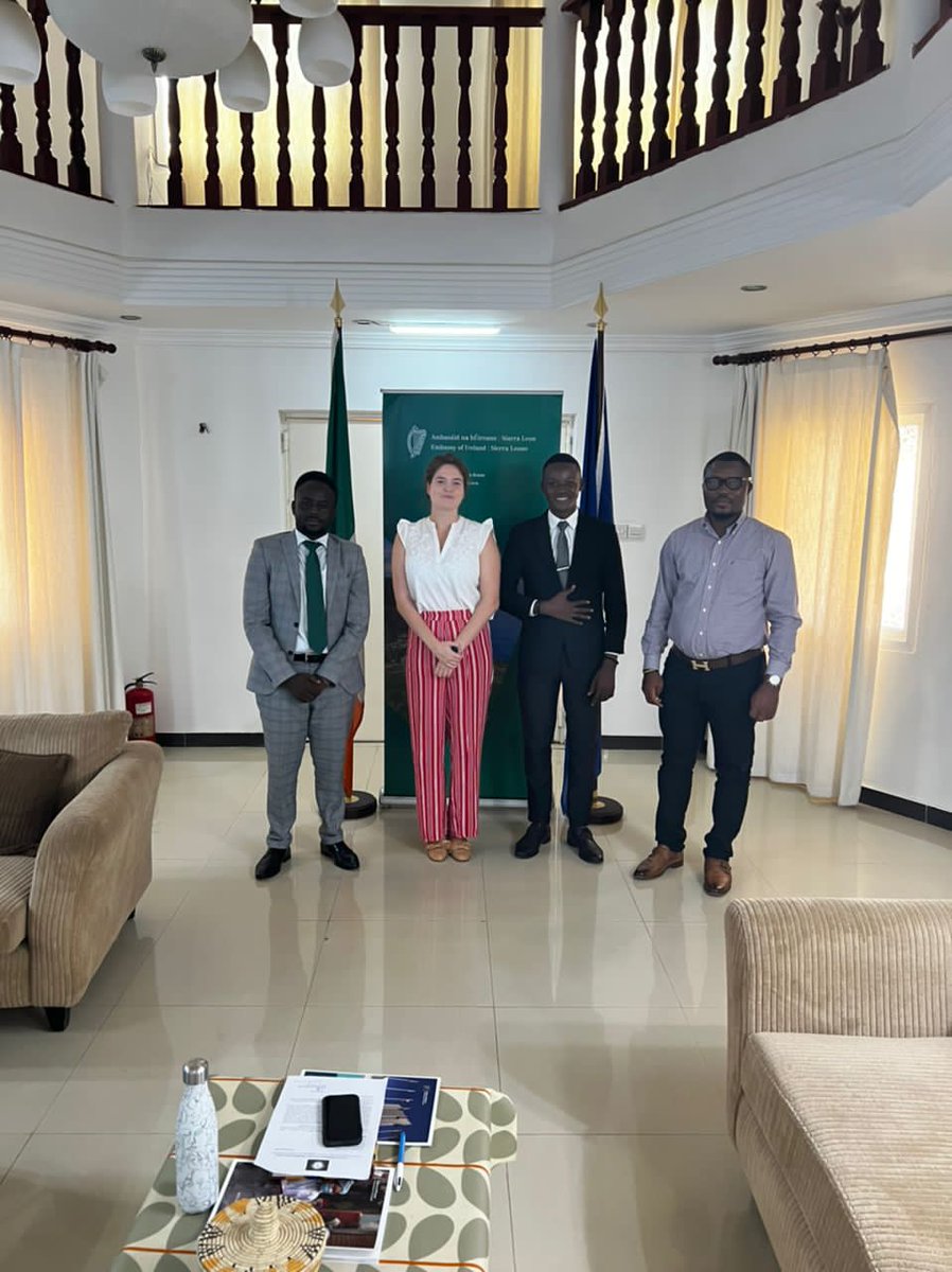 YIGSL's tweet photo. Yesterday, the President @p_sannoh and General Secretary of Youth in Governance SL, engaged the Head of Political Affairs and Senior Governance Advisor @Irish embassy on its thematic areas of focus ( Youth Civic Education, Civic engagement, and Democratic participation ). https://t.co/Dwp8x8wXIm