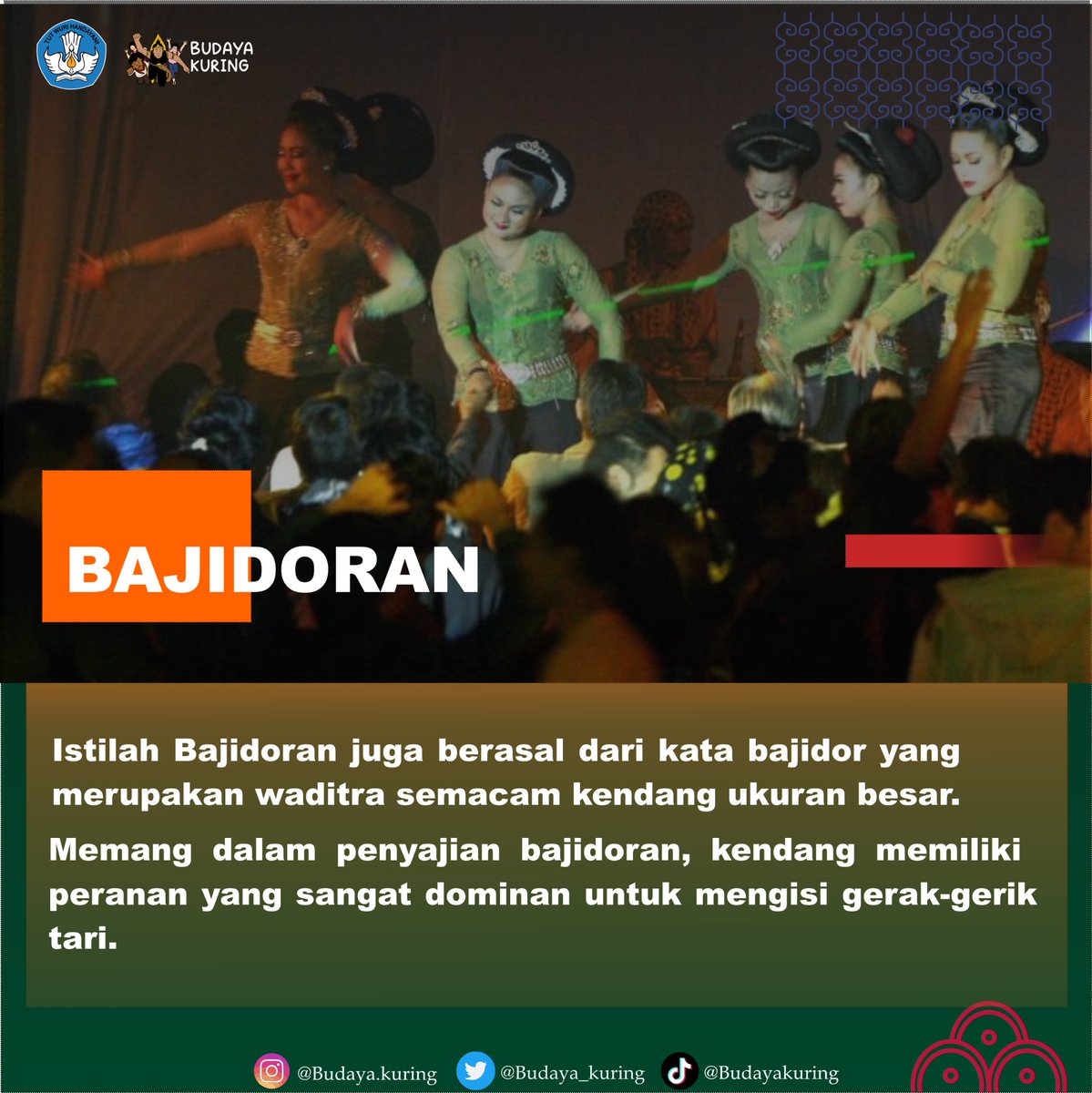 budaya_kuring's tweet photo. Bajidoran

Beberapa orang bahkan menyebutnya sebagai dugemnya orang sunda karena pertunjukannya yang ramai? Benarkah begitu ?
Kangmin mengulasnya sedikit tentang seni Bajidor pada gambar ya..

Baraya ada yang suka menyaksikan acara bajidor seperti kangmin juga engga ? 😊🙌 https://t.co/tjYF24EWz3