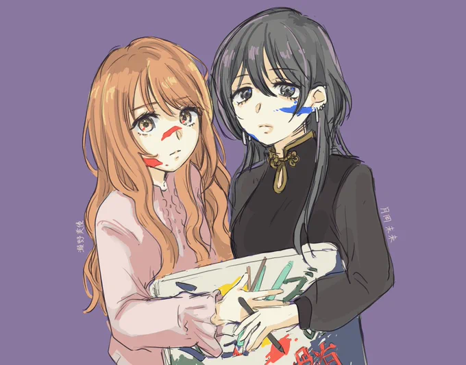 尊敬するぷよぷよ選手のあかじこうちゃん( )に美優と月岡先生描いてもらった!!!かわいい!!嬉しい!!ありがとう!!宝物にします 