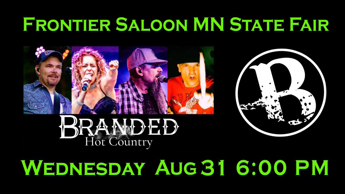FrontierBarMNSF's tweet photo. We’re kicking off the 2nd half of the fair with Branded! Hot Country!! Tonight at 6pm! https://t.co/p7WqMyNjWO