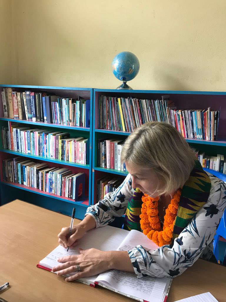 NicolaPollittUK's tweet photo. This school in Jhapa has new classrooms and a new library thanks to Gurkha Welfare Trust @gwtorg and 🇬🇧 NGO Cairn. I was given a fantastic welcome by students, teachers and community leaders when I inaugurated it today. @UKinNepal believes in 12 years of quality education for all https://t.co/WQUelto4EM