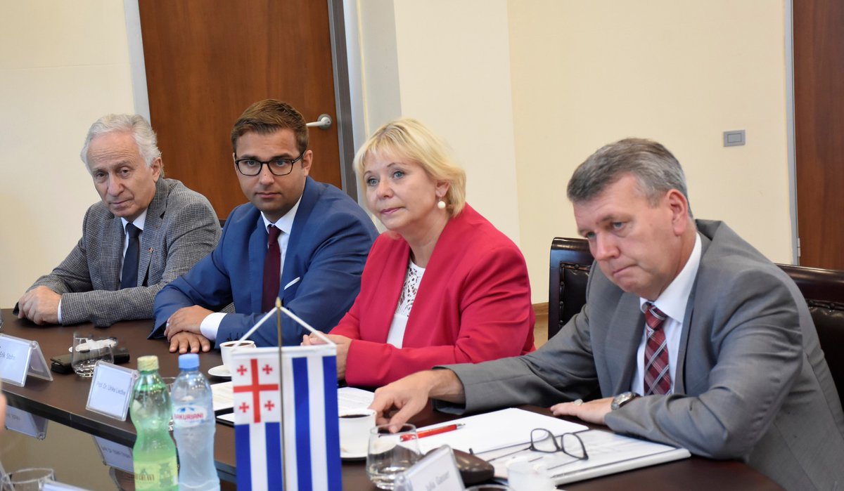 davit_gabaidze's tweet photo. The visit of the official delegation of @Brandenburg_LT.
Discussed issues on deepening, promoting the existing cooperation &amp; planned to hold a conference of the regional parliaments organized by the Supreme Council, the legislative body of Lower Silesia &amp; @Branderburg_LT🇬🇪🇩🇪 https://t.co/NnkZirJNyG