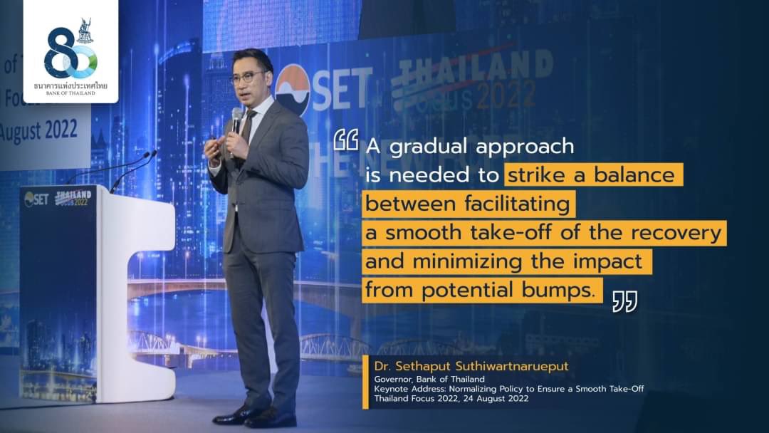bankofthailand's tweet photo. Governor’s Speech at Thailand Focus 2022 talking about “Normalizing Policy to Ensure a Smooth Take-off” @SET_Thailand
Find more https://t.co/aJrnktMw6G
Watch here https://t.co/Ap6RjO5U6V
#BOT #Speech #PolicyNormalization #SET #SmoothTakeOff https://t.co/5HFuzmT0aX