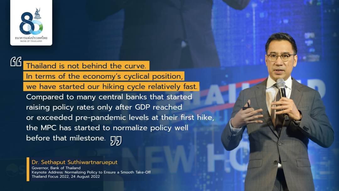 bankofthailand's tweet photo. Governor’s Speech at Thailand Focus 2022 talking about “Normalizing Policy to Ensure a Smooth Take-off” @SET_Thailand
Find more https://t.co/aJrnktMw6G
Watch here https://t.co/Ap6RjO5U6V
#BOT #Speech #PolicyNormalization #SET #SmoothTakeOff https://t.co/5HFuzmT0aX