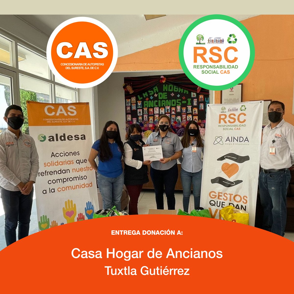 autopistaschis's tweet photo. El pasado lunes 29 de agosto realizamos un donativo de ropa recolectada por nuestro equipo de colaboradores como una aportación a la Casa Hogar de Ancianos en Tuxtla Gutiérrez en conmemoración del Día del Abuelo. 
#accionessolidarias #gestosquedanvida #autopistaschis #casmexico https://t.co/GJdGz5N6Ox