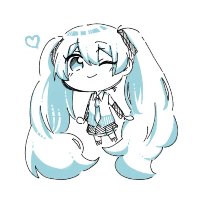 たるちゃんの絵チャお邪魔してミクちゃん描いたよ!改めておめでとう! 