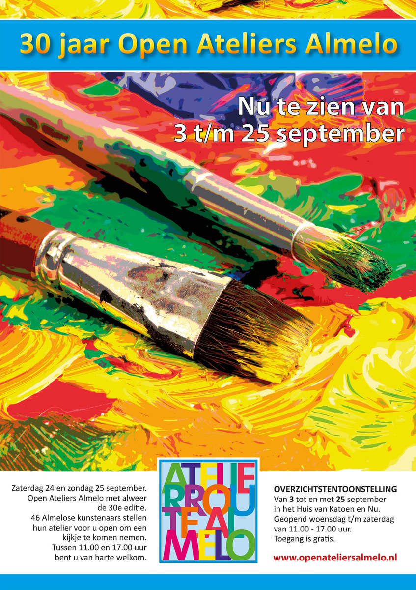 Van harte welkom bij de 30e editie van Open Ateliers #Almelo