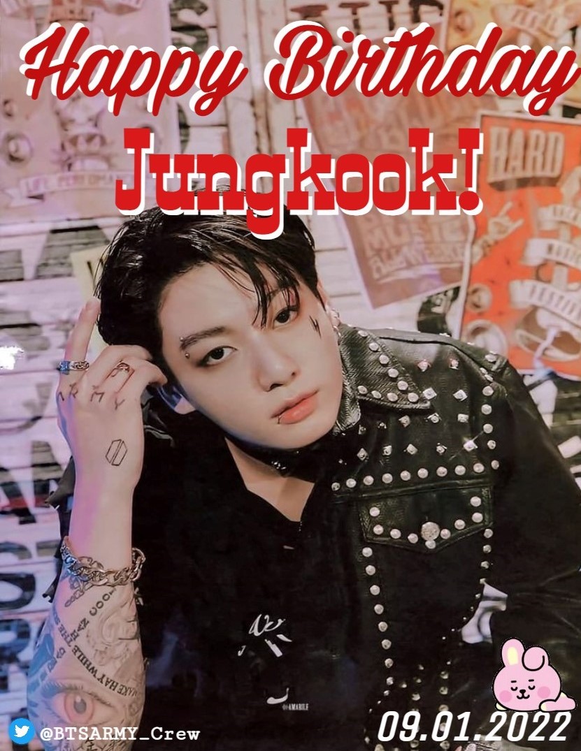BTSARMY_Crew's tweet photo. To our Baby Bunny, Wishing you a Happy Birthday!🥳
Always be Happy &amp; Stay Healthy!
Enjoy your Day Jungkookie! 💜

#HappyBirthdayJungkook 
#HappyJKDay
#OurPurpleLightJK
#MyPrideAndJoyJK
#GoldenStarJKDAY https://t.co/GAUy3xAnY0