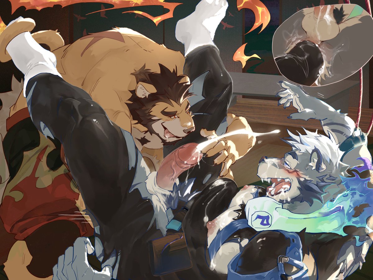 UUH_tiger's tweet photo. 和@WakaTanka4摔跤输掉的惩罚  by @hubenxiao https://t.co/vl9XJ9l0RN