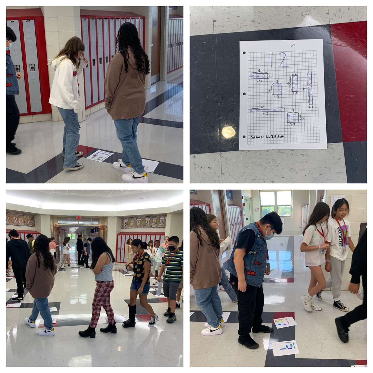 MsSheahanOLHMS's tweet photo. Today we went on a #gallerywalk in 6th grade math to learn about prime and composite numbers, factor pairs, and perfect squares! #d123 #olhms https://t.co/qRVWbC5oTE
