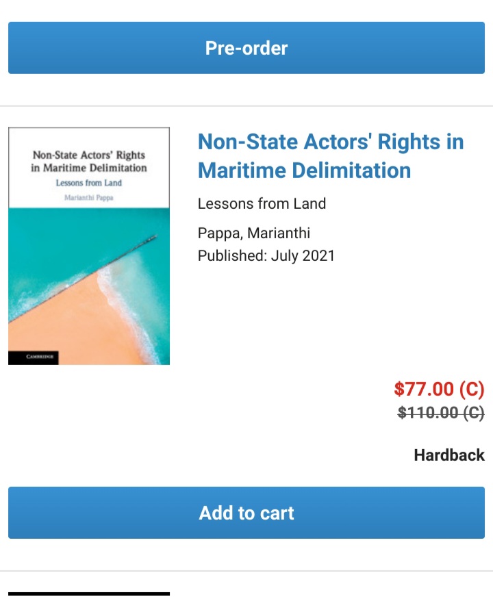 I may not be at #ESIL2022 this year but my little book is! And with a discount! <a href="/CUP_Law/">Cambridge University Press - Law</a> <a href="/esil_lawsea/">ESIL-Law of the Sea IG</a>  #internationallawofthesea