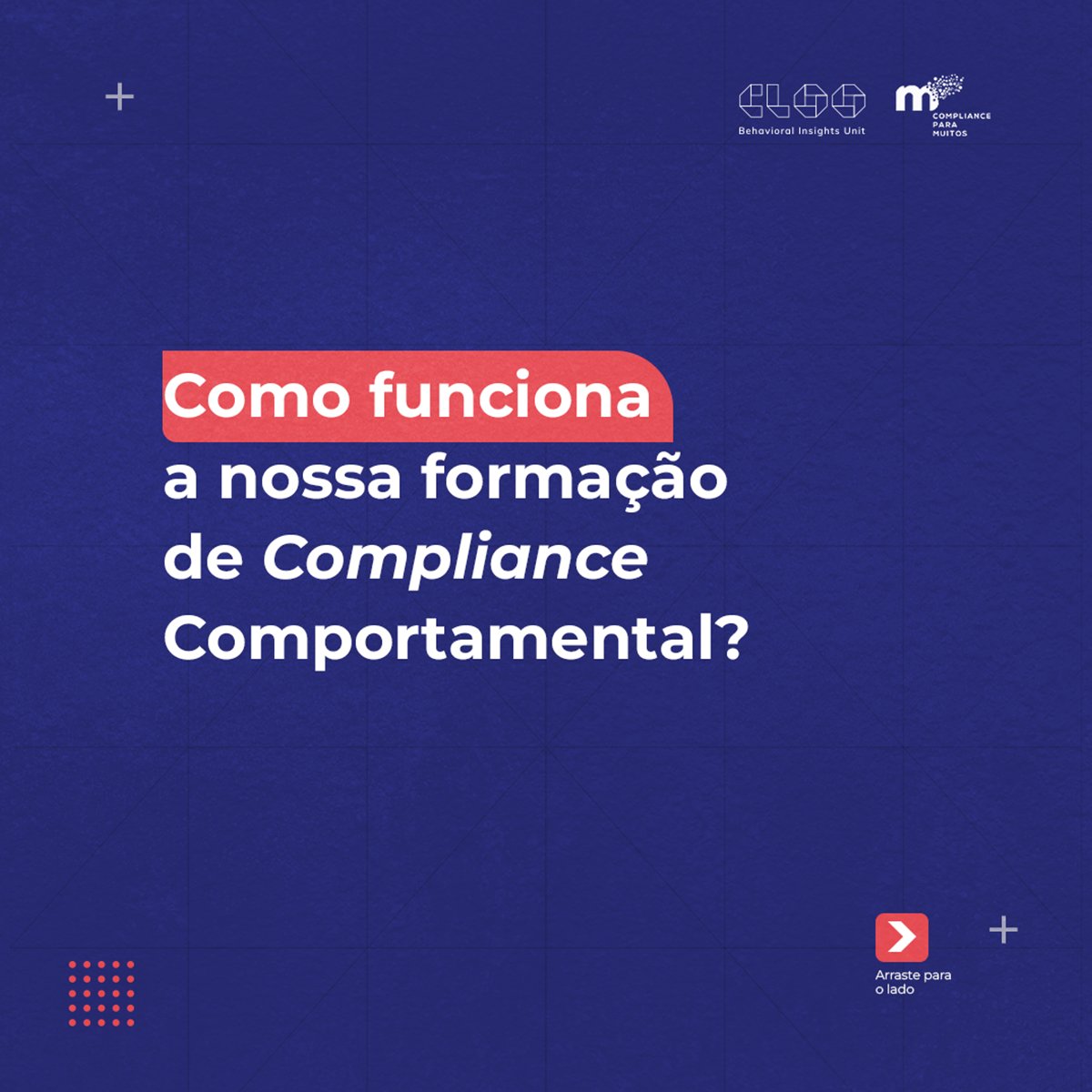 CLOO_Unit's tweet photo. A nossa formação de Compliance Comportamental é dividida em 2 partes, com exemplos e atividades interativas. 

Gostaria de saber quais? Achou interessante e gostaria de realizar sua inscrição? 

Basta acessar a nossa página: https://t.co/VP6V3VhyIP https://t.co/IXSkI66TH6