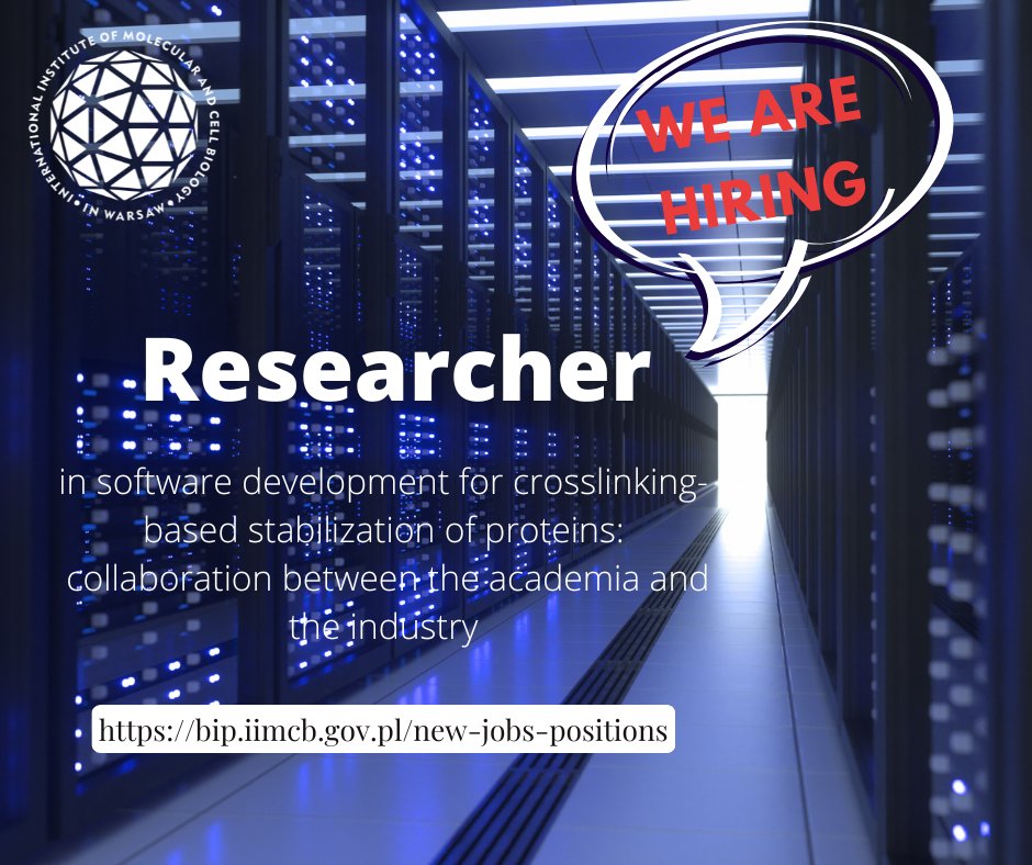 IIMCB_Poland's tweet photo. Laboratory of Bioinformatics and Protein Engineering of @IIMCB_Poland is looking for a➡️Researcher
All details under the link: https://t.co/9OBFGbRFpe
#BujnickiLab #IIMCB #joboffer @jmbujnicki https://t.co/AxBMKNwwnh